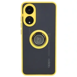 Wholesale Bizon Case Hybrid Ring Oppo A78 4G smoky with a yellow frame - BIZ3295 - {ean13} - Hurt