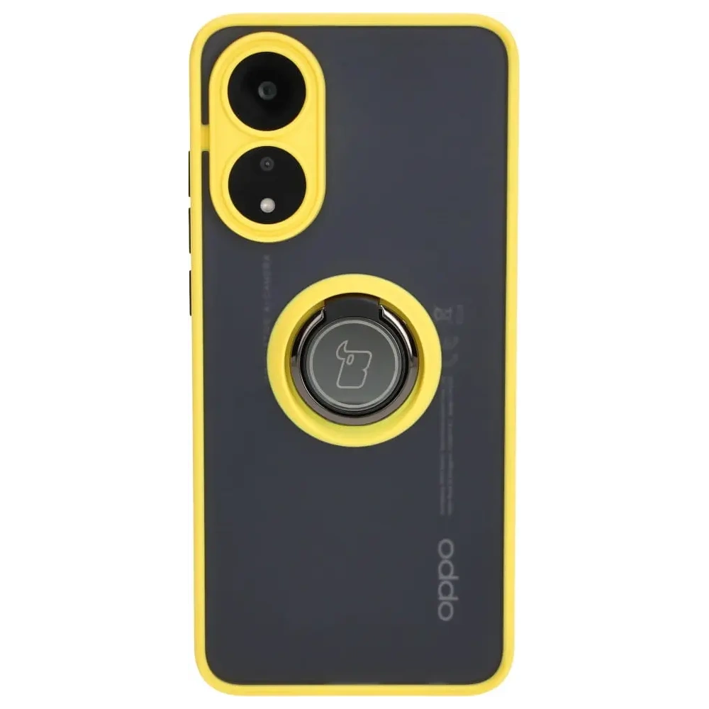 Wholesale Bizon Case Hybrid Ring Oppo A78 4G smoky with a yellow frame - BIZ3295 - {ean13} - Hurt