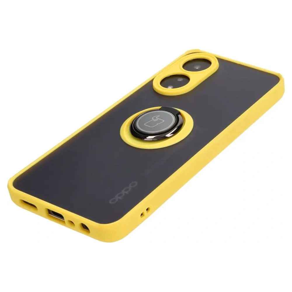 Wholesale Bizon Case Hybrid Ring Oppo A78 4G smoky with a yellow frame - BIZ3295 - {ean13} - Hurt