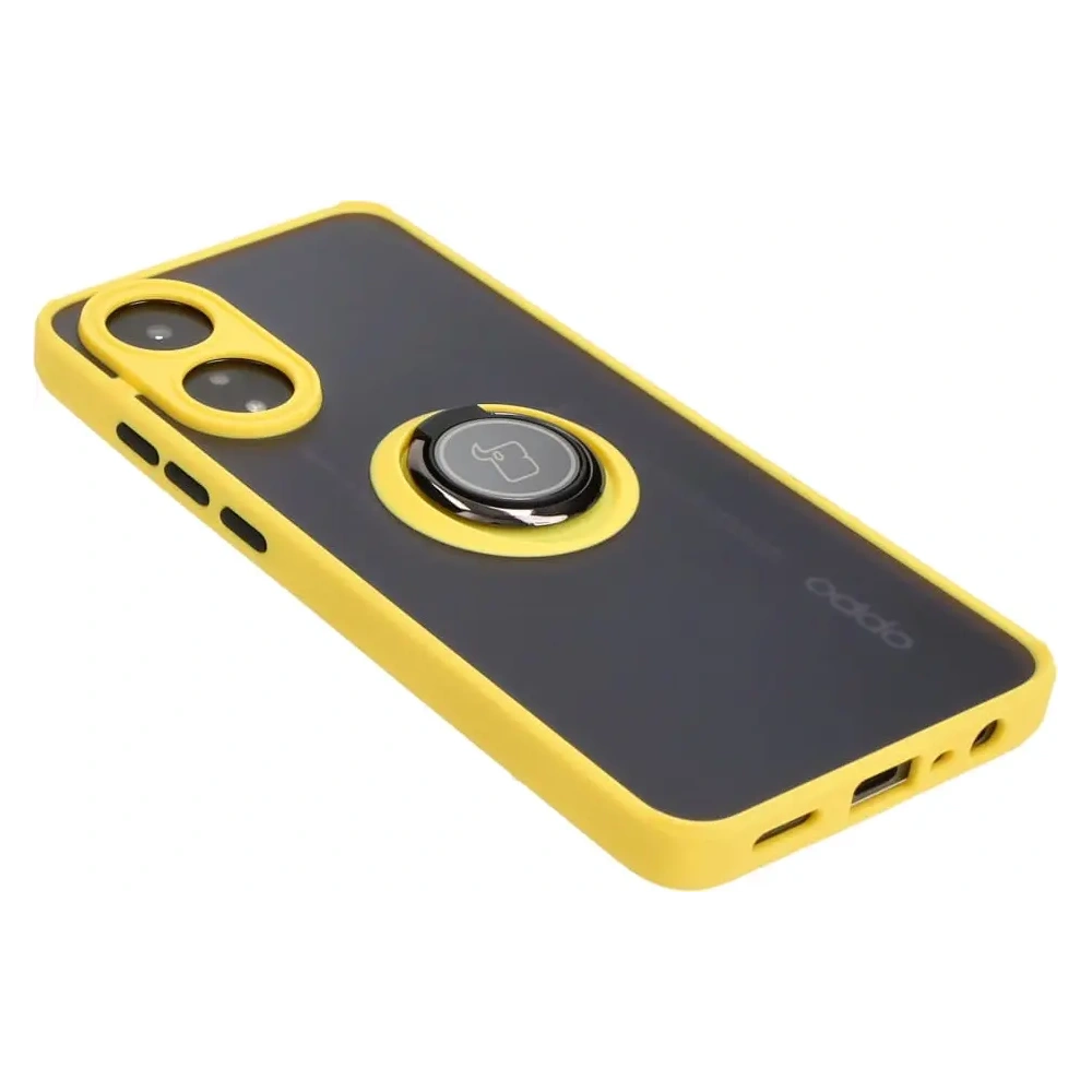 Wholesale Bizon Case Hybrid Ring Oppo A78 4G smoky with a yellow frame - BIZ3295 - {ean13} - Hurt