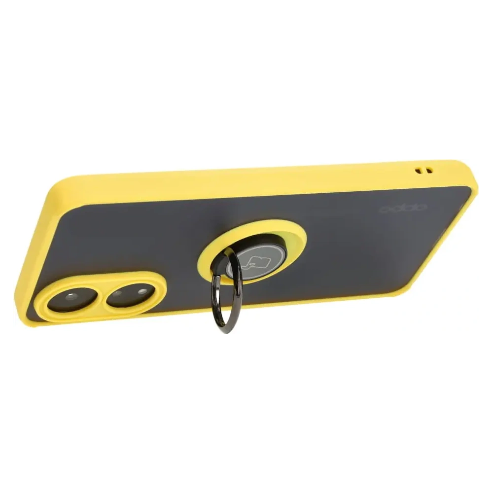 Wholesale Bizon Case Hybrid Ring Oppo A78 4G smoky with a yellow frame - BIZ3295 - {ean13} - Hurt