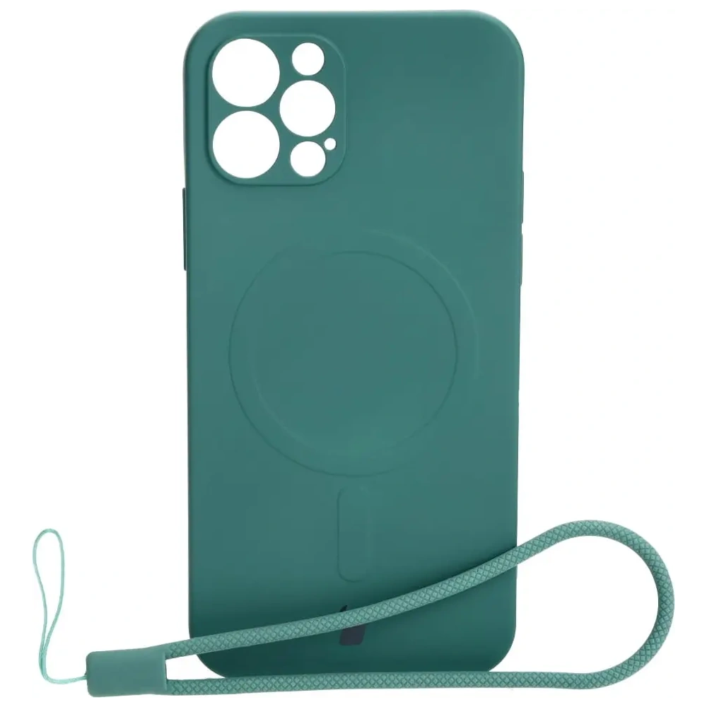 Hurtownia GSM - Etui silikonové s magnetickým kroužkem Bizon Case Silicone Magnetic pro Apple iPhone 12 Pro tmavozelené - BIZ3296 - {ean13} - Hurt