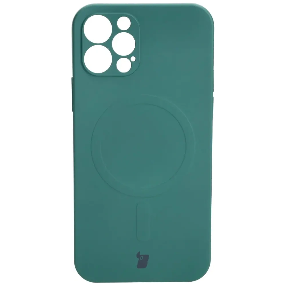 Hurtownia GSM - Etui silikonové s magnetickým kroužkem Bizon Case Silicone Magnetic pro Apple iPhone 12 Pro tmavozelené - BIZ3296 - {ean13} - Hurt