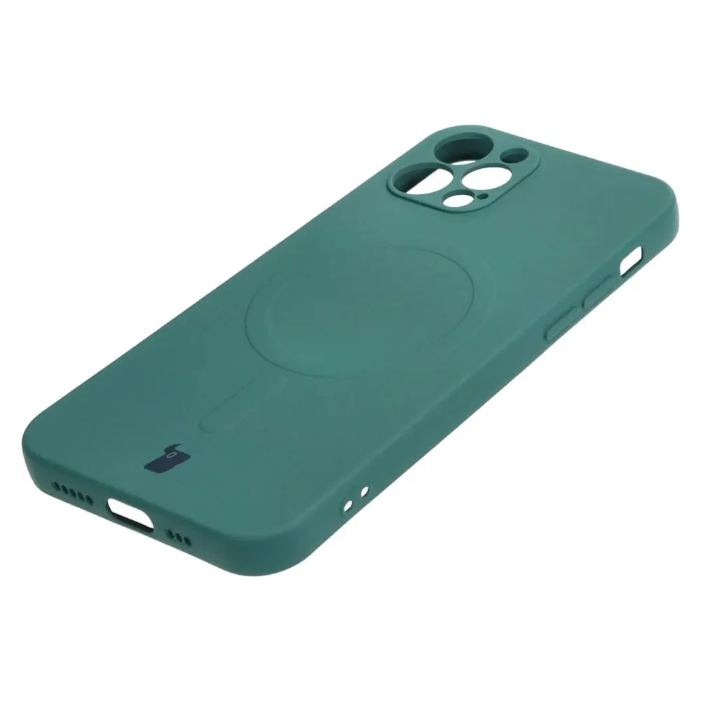 Hurtownia GSM - Etui silikonové s magnetickým kroužkem Bizon Case Silicone Magnetic pro Apple iPhone 12 Pro tmavozelené - BIZ3296 - {ean13} - Hurt