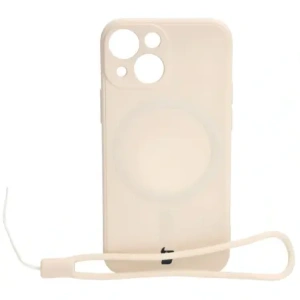 Etui Bizon Case Silicone MagSafe Sq do Apple iPhone 13 Mini beżowe