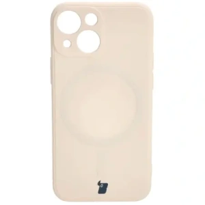 Etui Bizon Case Silicone MagSafe Sq do Apple iPhone 13 Mini beżowe