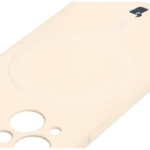 Etui Bizon Case Silicone MagSafe Sq do Apple iPhone 13 Mini beżowe