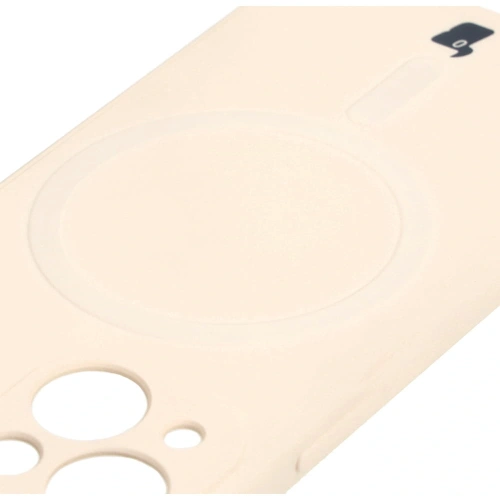 Etui Bizon Case Silicone MagSafe Sq do Apple iPhone 13 Mini beżowe