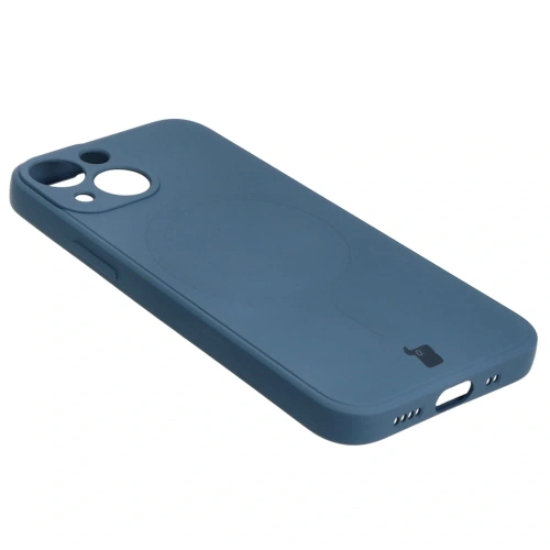 Etui Bizon Case Silicone MagSafe Sq do Apple iPhone 13 Mini granatowe