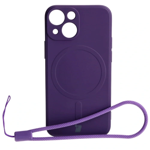 Etui Bizon Case Silicone MagSafe Sq do Apple iPhone 13 Mini śliwkowe