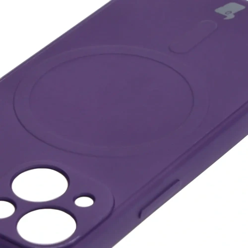 Etui Bizon Case Silicone MagSafe Sq do Apple iPhone 13 Mini śliwkowe