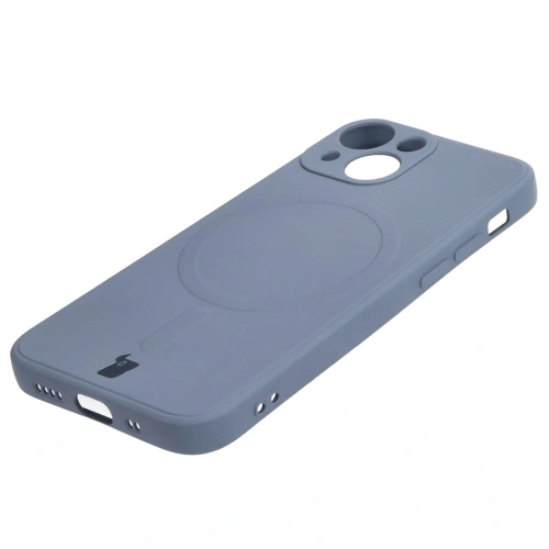 Etui Bizon Case Silicone MagSafe Sq do Apple iPhone 13 Mini szare