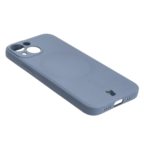 Etui Bizon Case Silicone MagSafe Sq do Apple iPhone 13 Mini szare