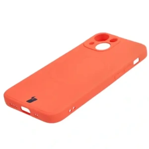 Etui Bizon Case Silicone MagSafe Sq do Apple iPhone 13 Mini marchewkowe