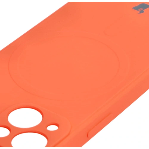 Etui Bizon Case Silicone MagSafe Sq do Apple iPhone 13 Mini marchewkowe