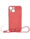 Etui Bizon Case Silicone MagSafe Sq do Apple iPhone 13 Mini špinavě růžová