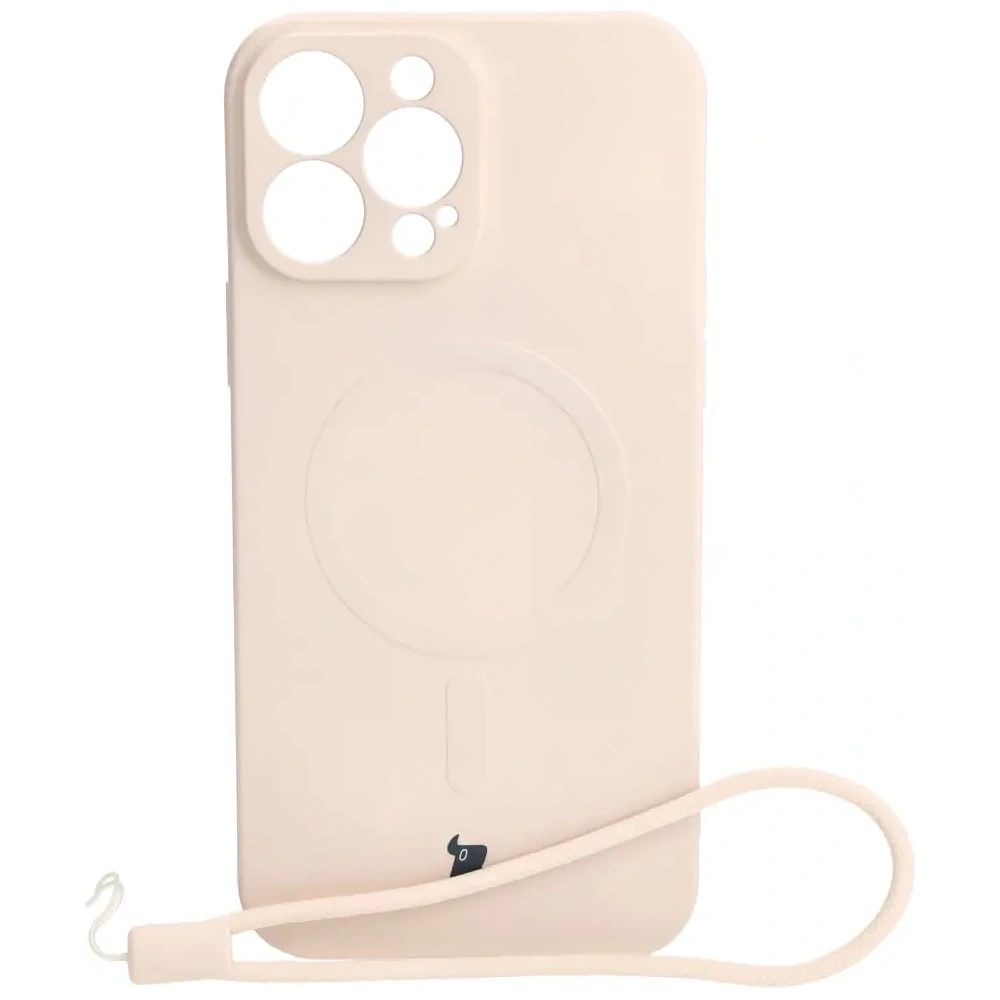 Hurtownia GSM - Etui silikonové s magnetickým kroužkem Bizon Case Silicone Magnetic pro Apple iPhone 13 Pro Max béžové - BIZ3305 - {ean13} - Hurt