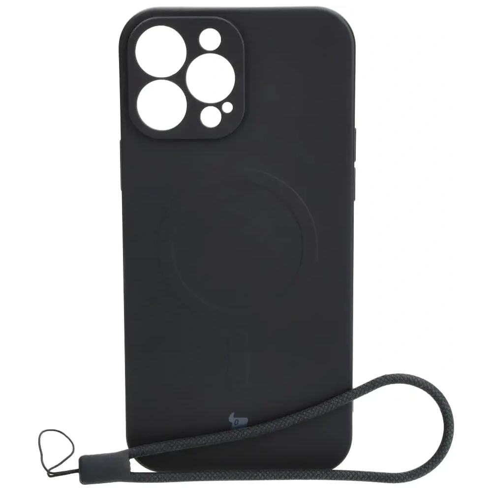 Hurtownia GSM - Etui silikonové s magnetickým kroužkem Bizon Case Silicone Magnetic pro Apple iPhone 13 Pro Max černé - BIZ3306 - {ean13} - Hurt