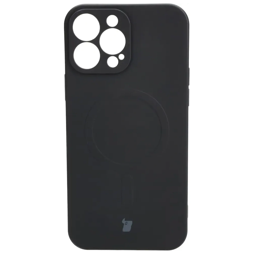 Hurtownia GSM - Etui silikonové s magnetickým kroužkem Bizon Case Silicone Magnetic pro Apple iPhone 13 Pro Max černé - BIZ3306 - {ean13} - Hurt