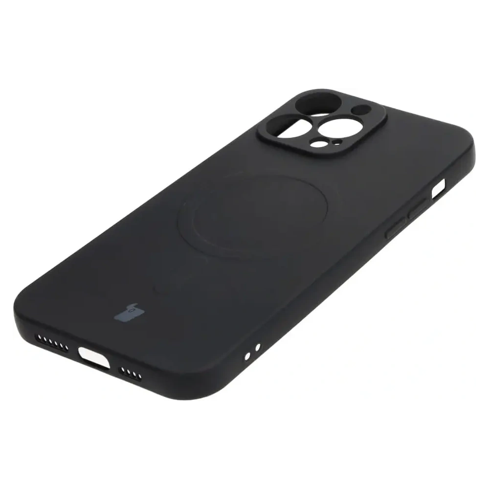 Hurtownia GSM - Etui silikonové s magnetickým kroužkem Bizon Case Silicone Magnetic pro Apple iPhone 13 Pro Max černé - BIZ3306 - {ean13} - Hurt