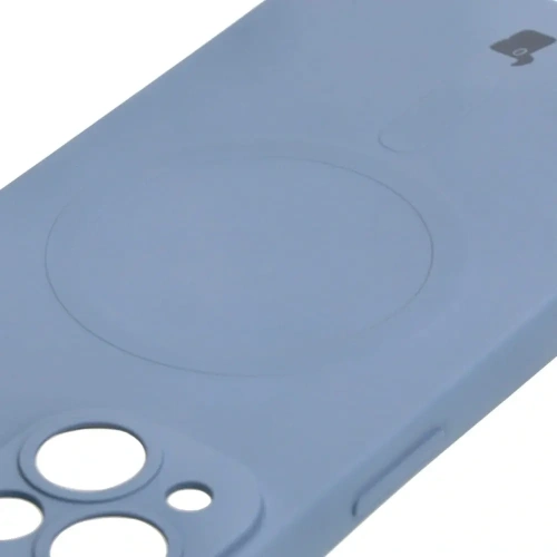 Etui silikonowe z pierścieniem magnetycznym Bizon Case Silicone Magnetic do Apple iPhone 14 szare