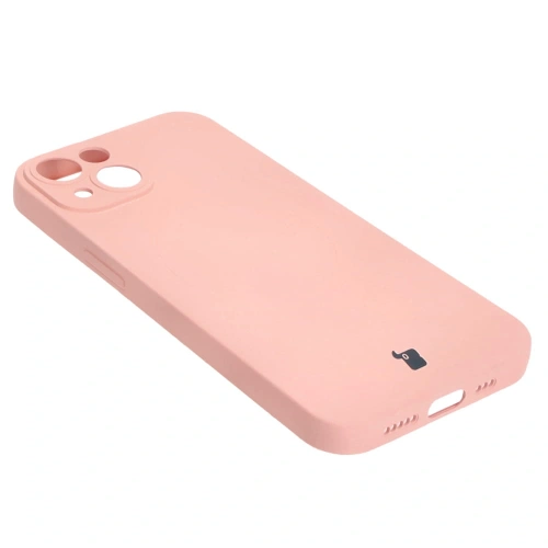 Etui silikonowe z pierścieniem magnetycznym Bizon Case Silicone Magnetic do Apple iPhone 14 jasnoróżowe