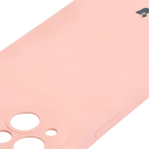Etui silikonowe z pierścieniem magnetycznym Bizon Case Silicone Magnetic do Apple iPhone 14 jasnoróżowe