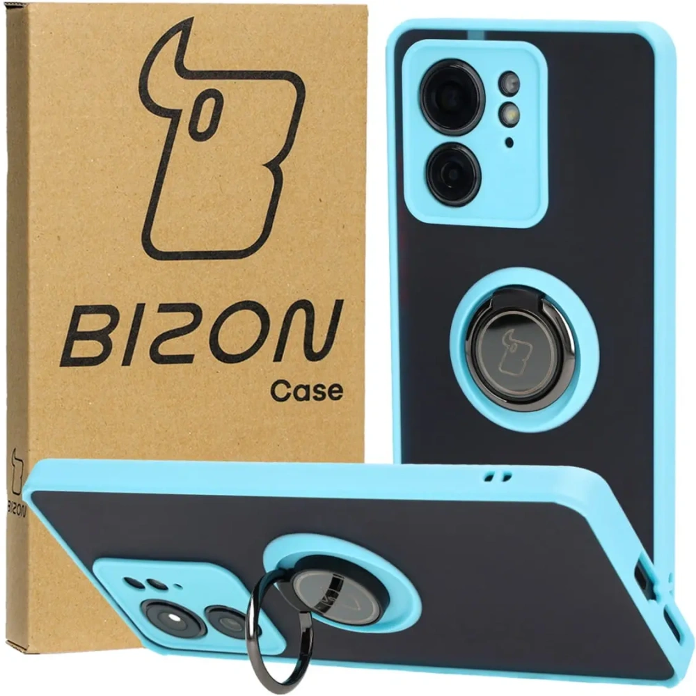 Wholesale Bizon Case Hybrid Ring Motorola Edge 40 smoky with a light blue frame - BIZ3318 - {ean13} - Hurt