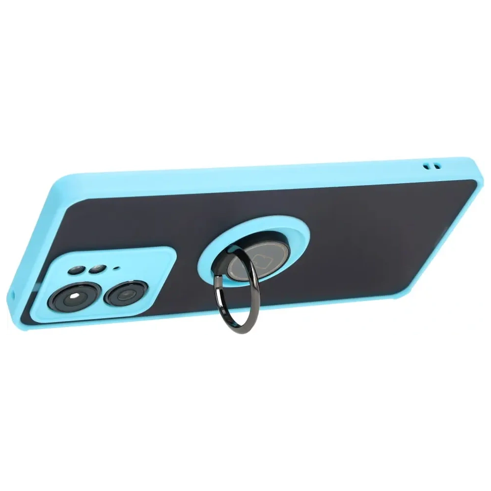 Wholesale Bizon Case Hybrid Ring Motorola Edge 40 smoky with a light blue frame - BIZ3318 - {ean13} - Hurt