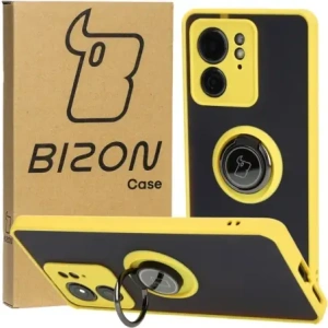 Wholesale Bizon Case Hybrid Ring Motorola Edge 40 smoky with a yellow frame - BIZ3319 - {ean13} - Hurt