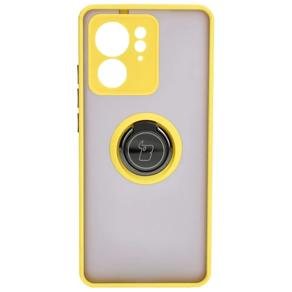 Wholesale Bizon Case Hybrid Ring Motorola Edge 40 smoky with a yellow frame - BIZ3319 - {ean13} - Hurt