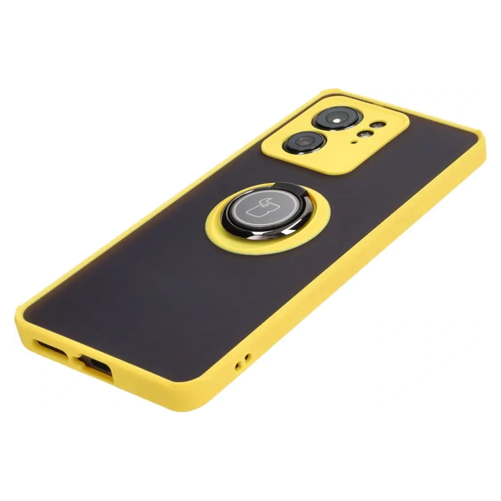 Wholesale Bizon Case Hybrid Ring Motorola Edge 40 smoky with a yellow frame - BIZ3319 - {ean13} - Hurt