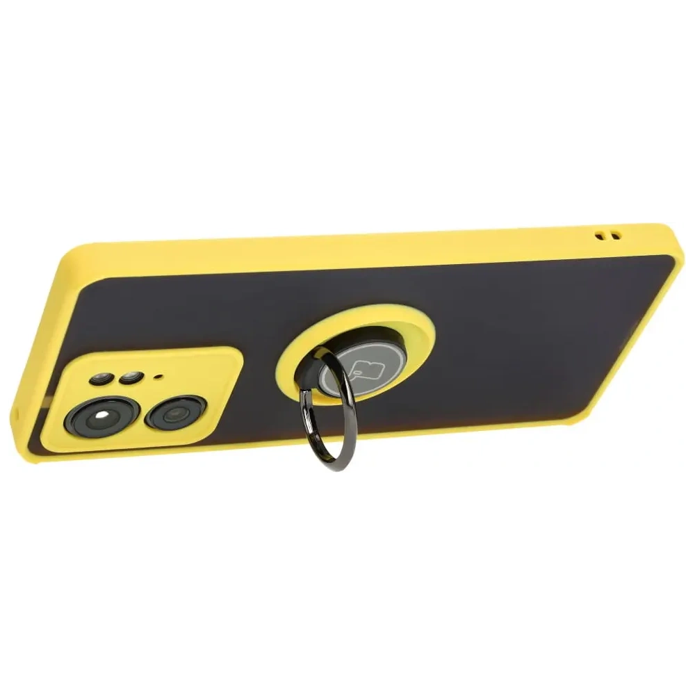 Wholesale Bizon Case Hybrid Ring Motorola Edge 40 smoky with a yellow frame - BIZ3319 - {ean13} - Hurt