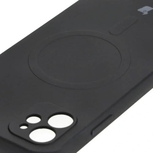 Etui silikonowe z pierścieniem magnetycznym Bizon Case Silicone Magnetic do Apple iPhone 11 czarne