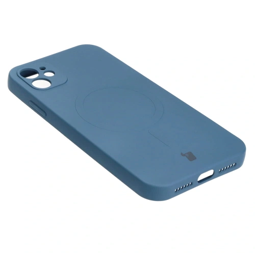 Etui silikonowe z pierścieniem magnetycznym Bizon Case Silicone Magnetic do Apple iPhone 11 granatowe