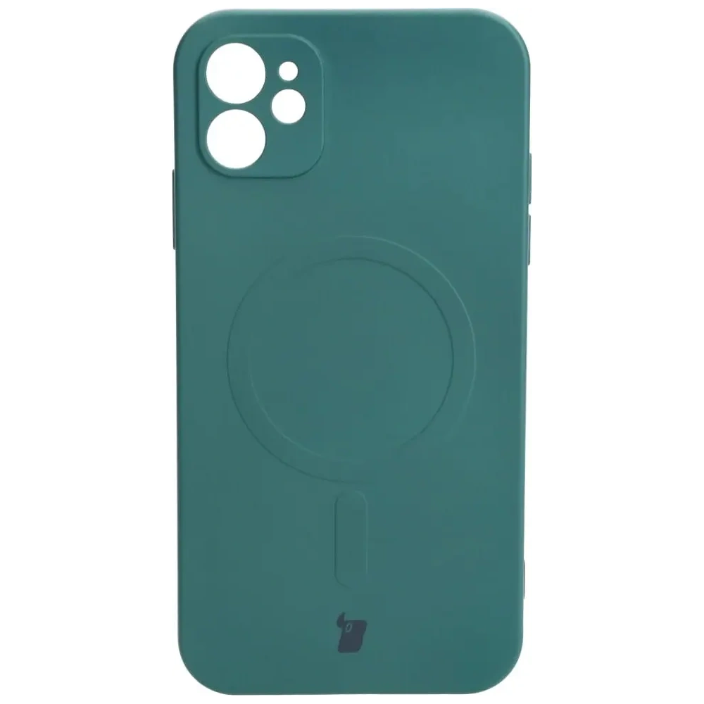 Hurtownia GSM - Etui silikonowe z pierścieniem magnetycznym Bizon Case Silicone Magnetic do Apple iPhone 11 ciemnozielone - BIZ3327 - {ean13} - Hurt