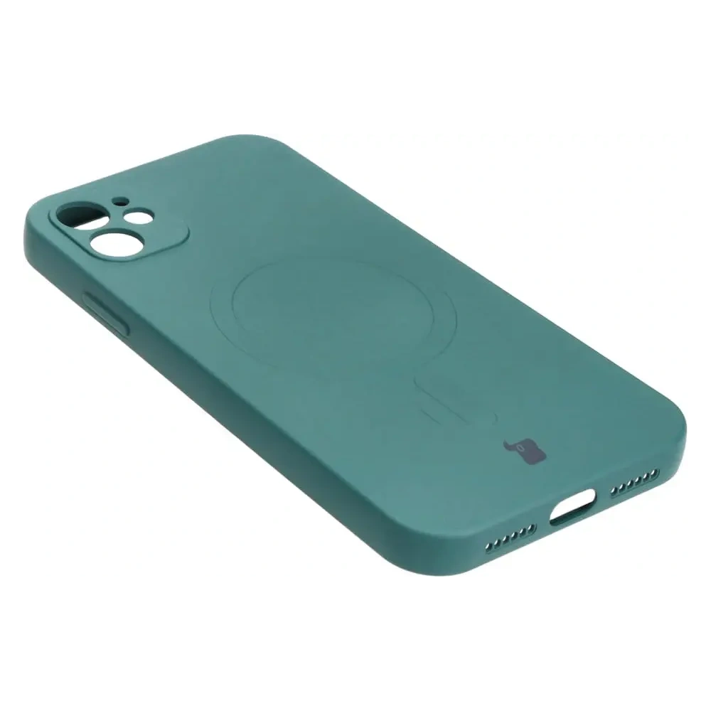 Hurtownia GSM - Etui silikonowe z pierścieniem magnetycznym Bizon Case Silicone Magnetic do Apple iPhone 11 ciemnozielone - BIZ3327 - {ean13} - Hurt