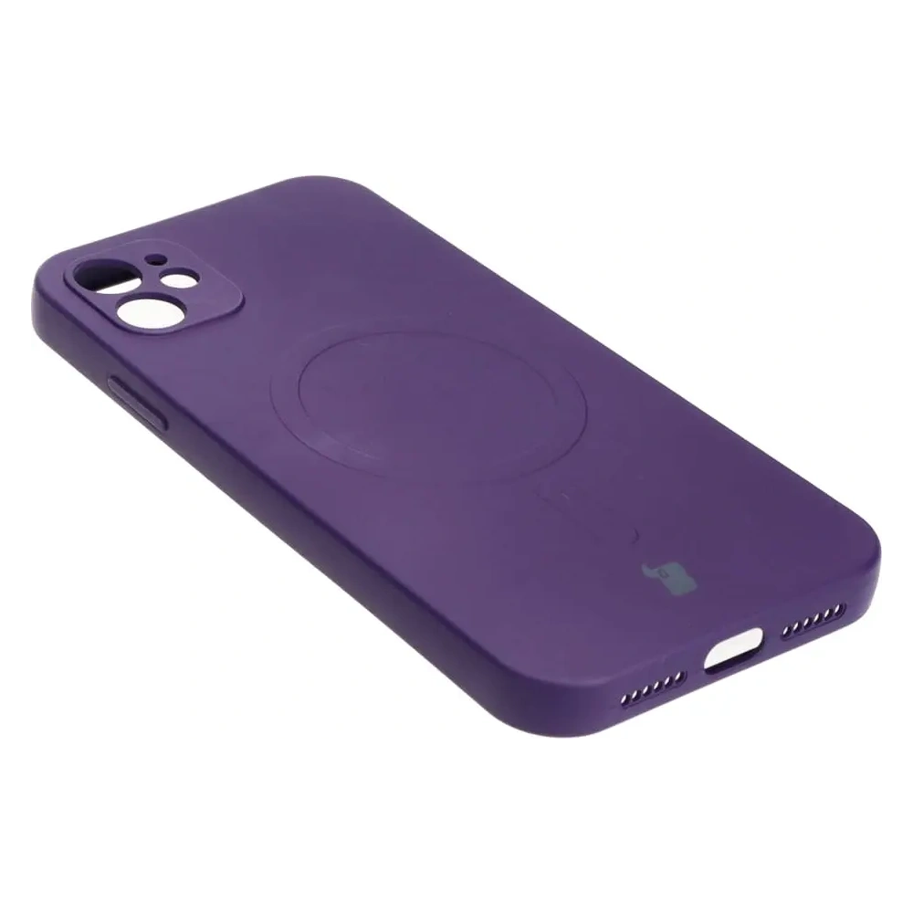 Hurtownia GSM - Etui silikonowe z pierścieniem magnetycznym Bizon Case Silicone Magnetic do Apple iPhone 11 śliwkowe - BIZ3328 - {ean13} - Hurt