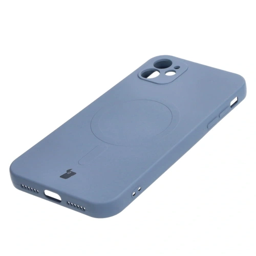 Etui silikonowe z pierścieniem magnetycznym Bizon Case Silicone Magnetic do Apple iPhone 11 szare