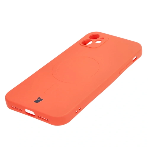 Etui silikonowe z pierścieniem magnetycznym Bizon Case Silicone Magnetic do Apple iPhone 11 marchewkowe