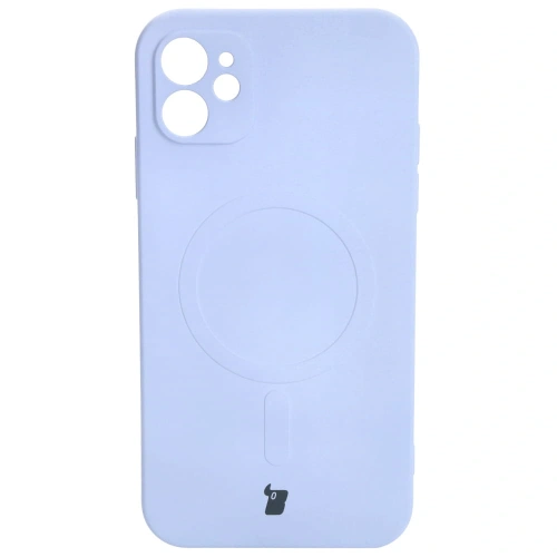 Etui silikonowe z pierścieniem magnetycznym Bizon Case Silicone Magnetic do Apple iPhone 11 jasnofioletowe