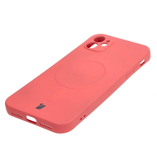 Etui silikonowe z pierścieniem magnetycznym Bizon Case Silicone Magnetic do Apple iPhone 11 brudnoróżowe
