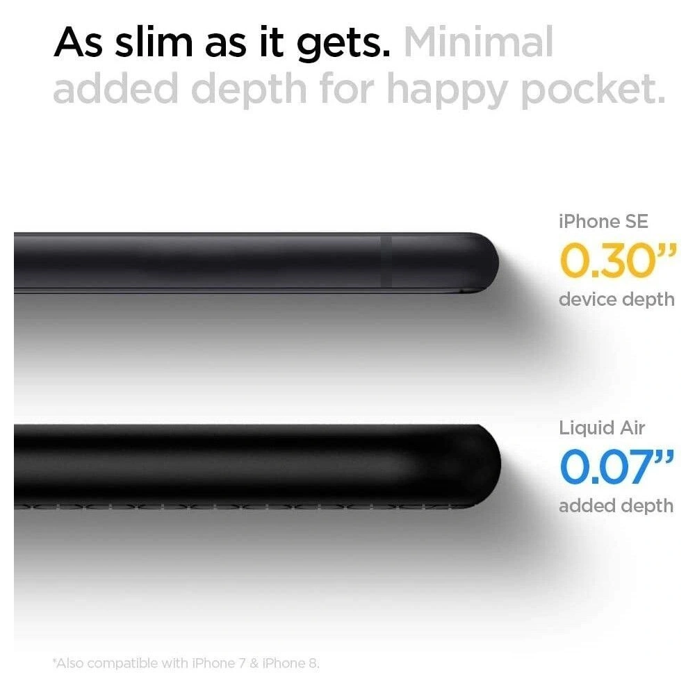Hurtownia GSM - Etui Spigen Liquid Air Apple iPhone SE 2022/SE 2020/8/7 Black - SPN1050BLK - {ean13} - Hurt
