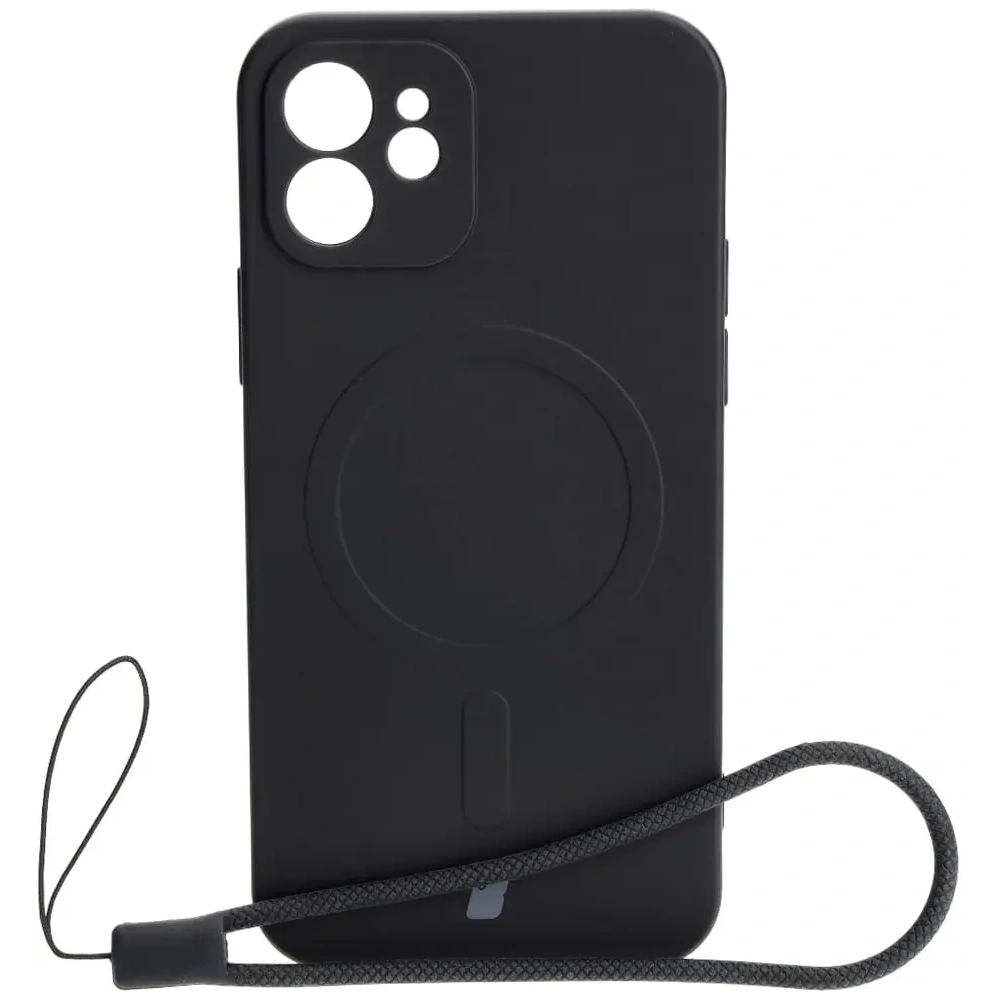 Hurtownia GSM - Silikonové pouzdro s magnetickým kroužkem Bizon Case Silicone Magnetic pro Apple iPhone 12 černé - BIZ3334 - {ean13} - Hurt