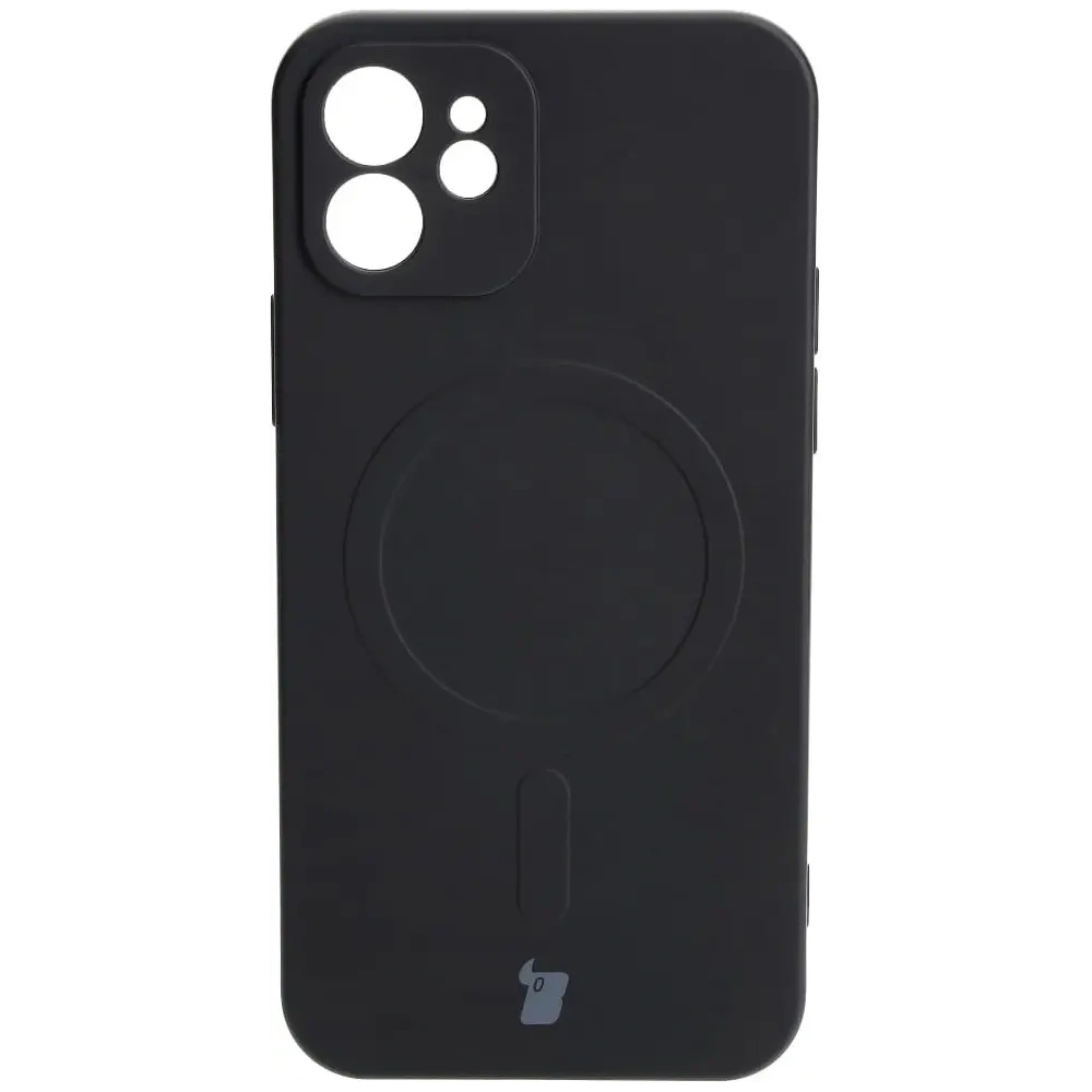 Hurtownia GSM - Silikonové pouzdro s magnetickým kroužkem Bizon Case Silicone Magnetic pro Apple iPhone 12 černé - BIZ3334 - {ean13} - Hurt