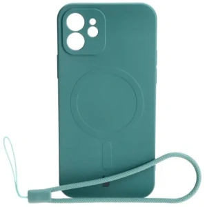 Hurtownia GSM - Etui silikonové s magnetickým kroužkem Bizon Case Silicone Magnetic pro Apple iPhone 12 tmavě zelené - BIZ3335 - {ean13} - Hurt