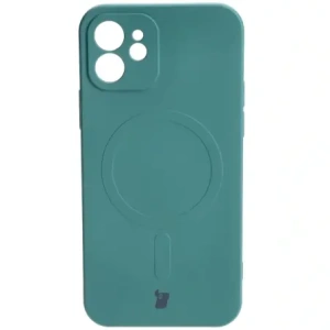 Hurtownia GSM - Etui silikonové s magnetickým kroužkem Bizon Case Silicone Magnetic pro Apple iPhone 12 tmavě zelené - BIZ3335 - {ean13} - Hurt