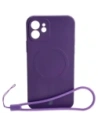 Bizon Case Silicone Magnetic Apple iPhone 12 szilva