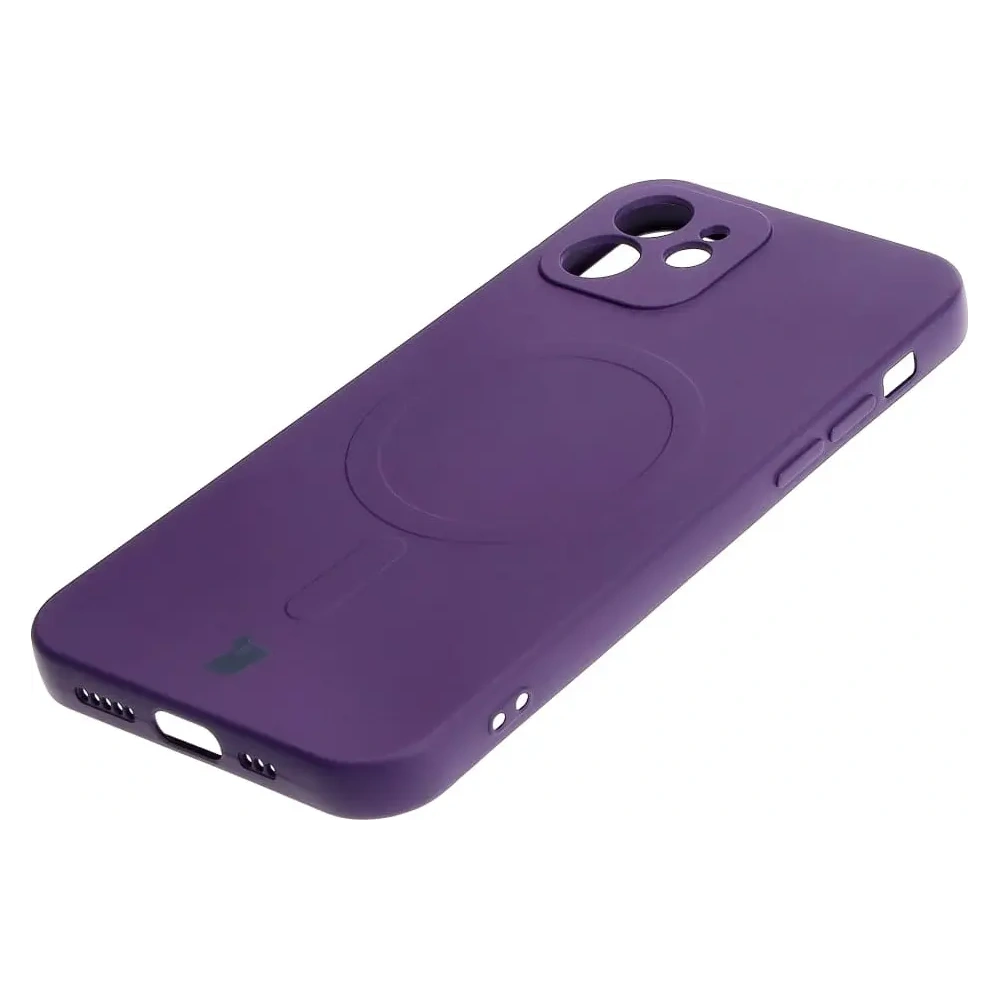 Hurtownia GSM - Etui silikonowe z pierścieniem magnetycznym Bizon Case Silicone Magnetic do Apple iPhone 12 śliwkowe - BIZ3336 - {ean13} - Hurt