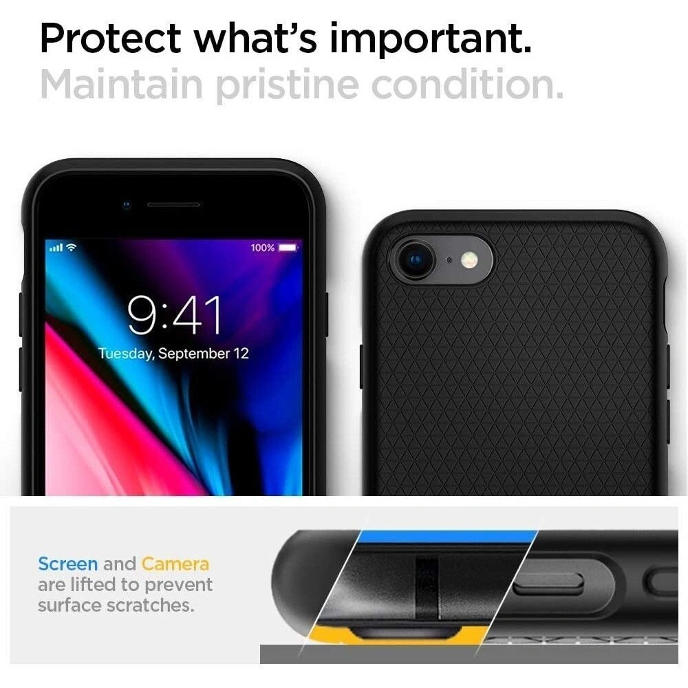 Hurtownia GSM - Etui Spigen Liquid Air Apple iPhone SE 2022/SE 2020/8/7 Black - SPN1050BLK - {ean13} - Hurt